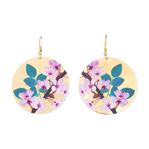 Gold Pastel Painted Flat Circle Hoop