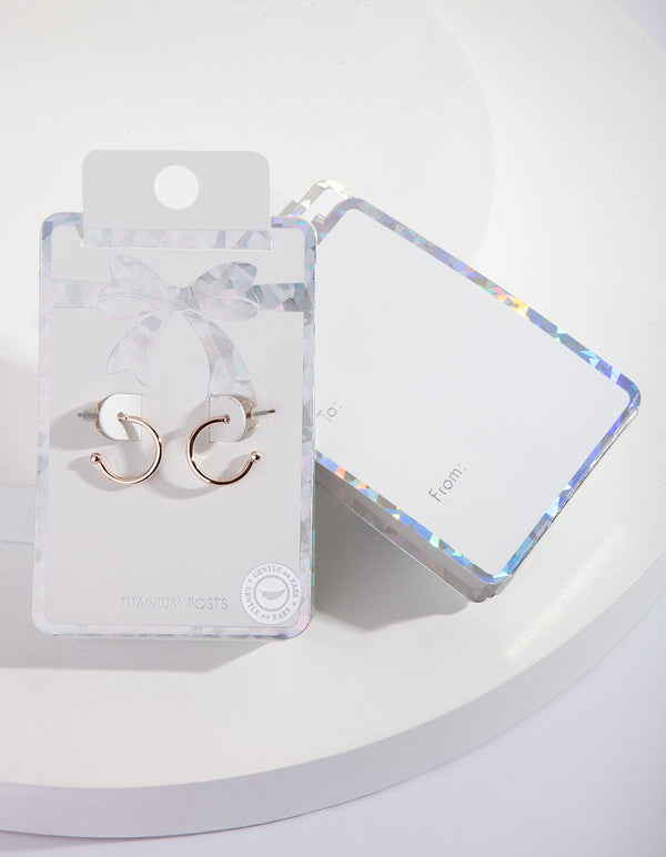 Rose Gold Titanium Hoop Earrings