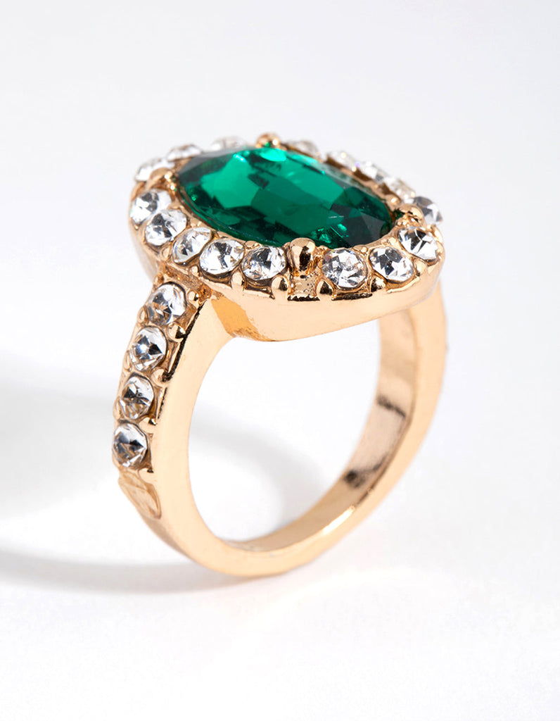 Lovisa Gold Orange Diamante and Stone Ring - ShopStyle