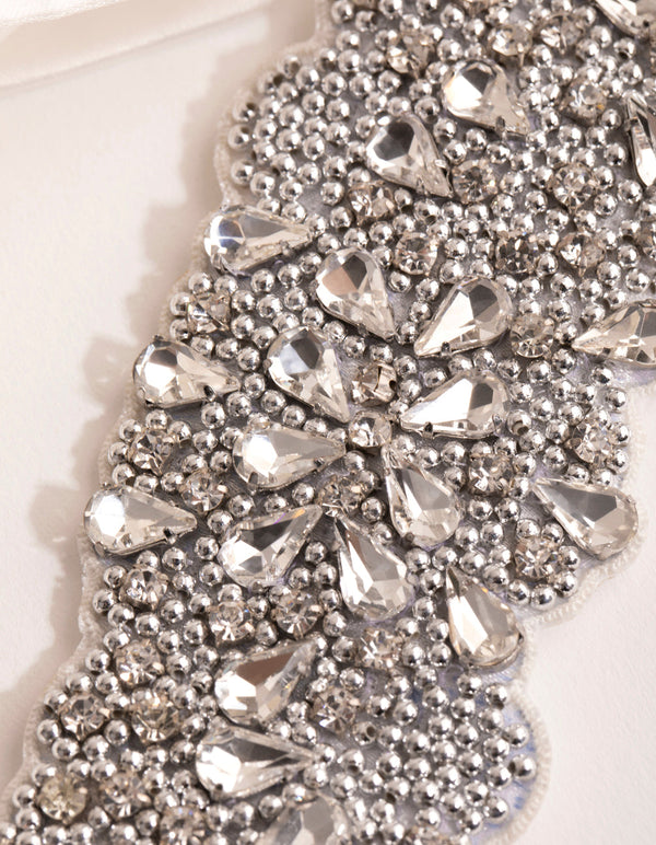 Embossed Crystal Beaded Sash