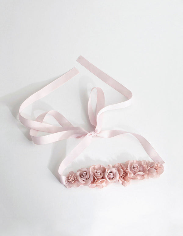 Blush Flower Bunch Sash
