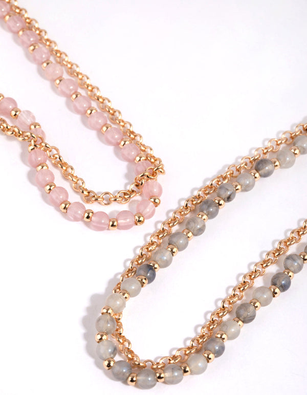 Acrylic Bead & Chain Friendship Bracelet Set