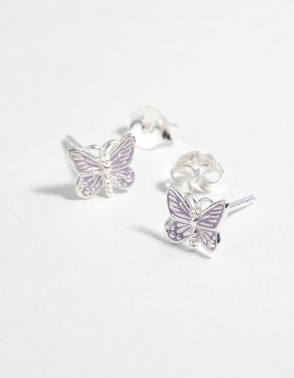 Sterling Silver Butterfly Stud Earrings