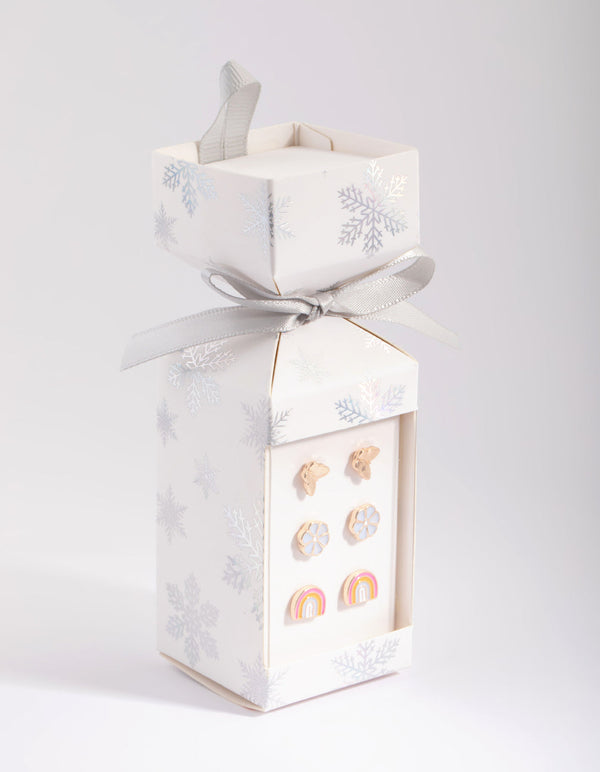 Gold Rainbow Garden Stud Earring Pack