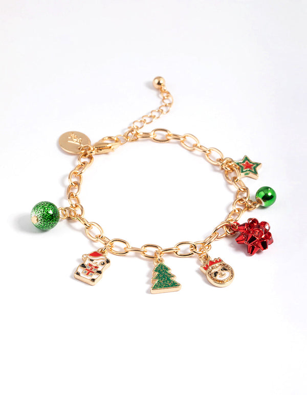 Kids Gold Sloth & Penguin Charm Bracelet
