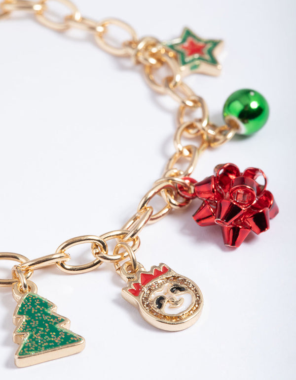 Kids Gold Sloth & Penguin Charm Bracelet