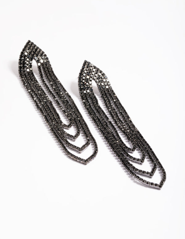 Silver Oval Cupchain Drop Earrings