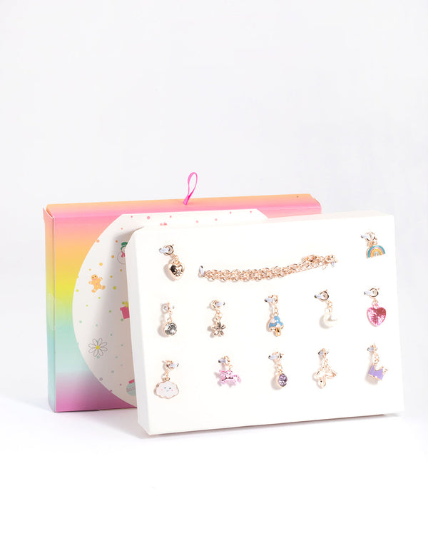 Kids Rose Gold Charm Bracelet 12-Day Advent Calendar