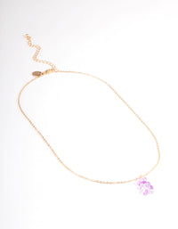 Gold Purple Plastic Candy Bear Necklace - link has visual effect only