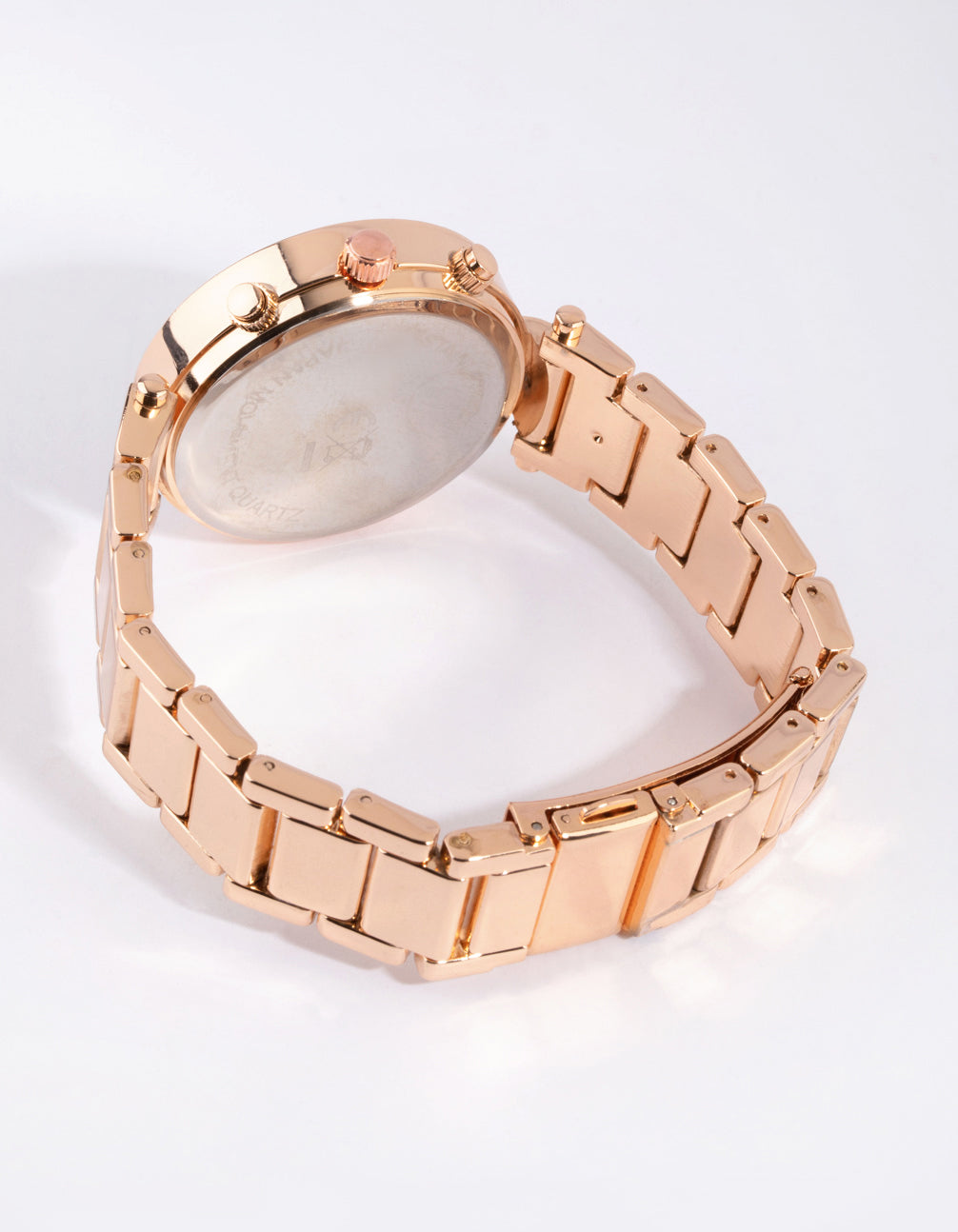 Rose Gold Diamante Surrounded Link Strap Watch