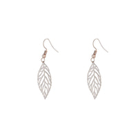 Silver Single Leaf Filigree Drop Earrings - link has visual effect only