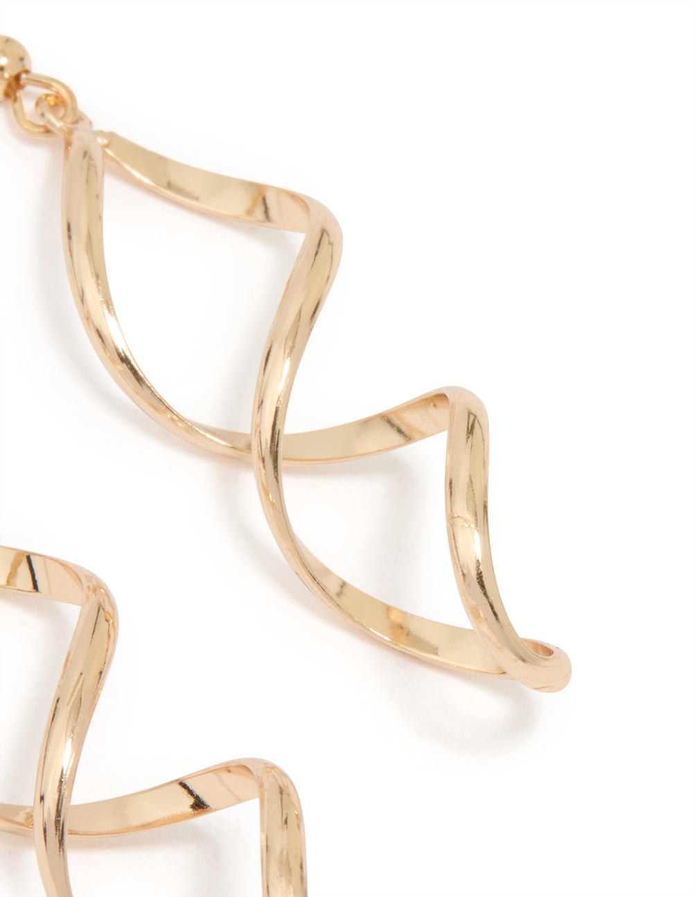 Gold Wave Drop Earrings