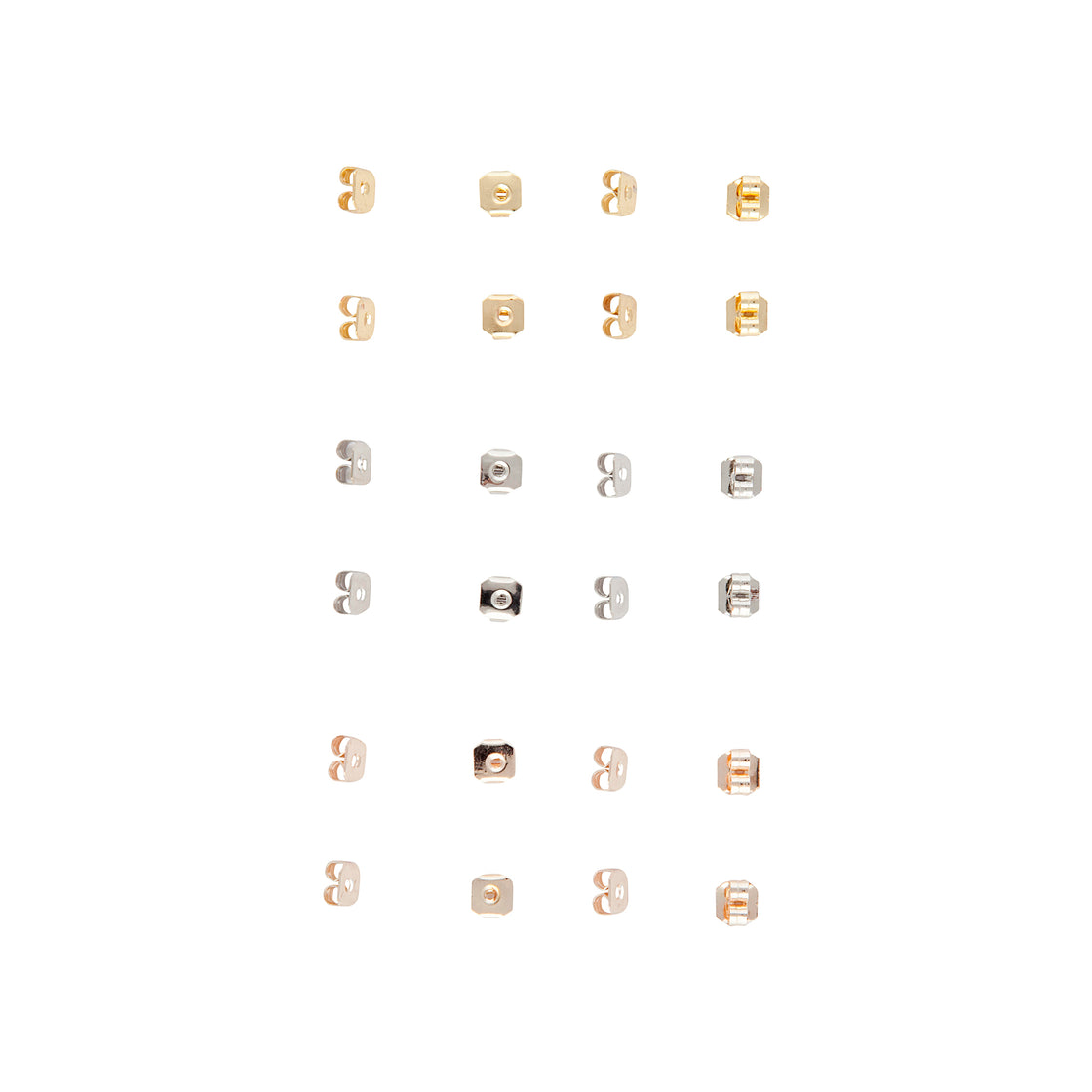 Mixed Plating Earring Backs 24-Pack