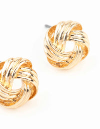 Gold Textured Knot Stud Earrings - link has visual effect only