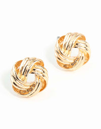 Gold Textured Knot Stud Earrings - link has visual effect only