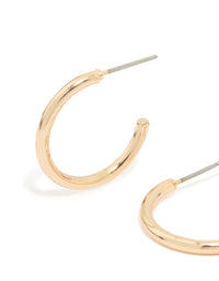 Gold Small Plain Hoop Earrings - link has visual effect only