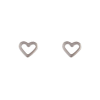 Silver Open Heart Stud Earrings - link has visual effect only
