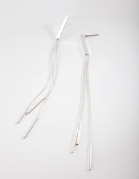 Silver Snake Chain Bar Drop Earrings - link has visual effect only