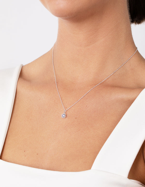 Sterling Silver Cubic Zirconia Necklace