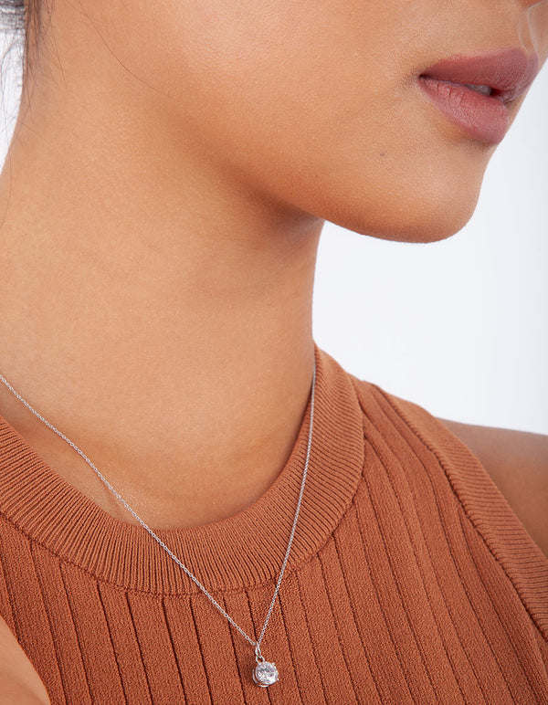 Sterling Silver Cubic Zirconia Necklace