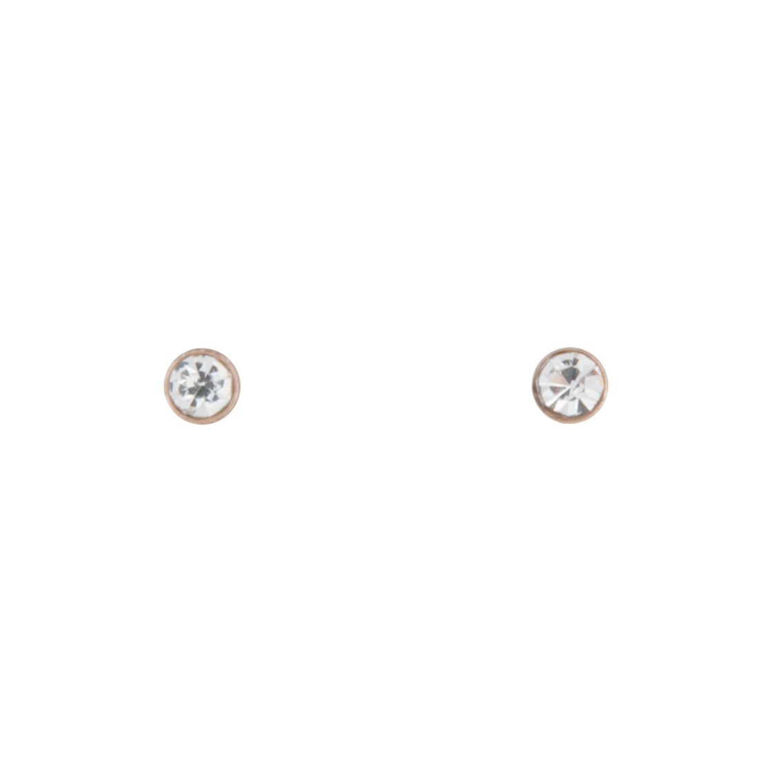 Rose Gold Diamante Very Small Stud Earrings