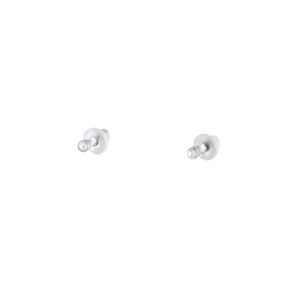 Silver Tiny Diamante Stud Earrings