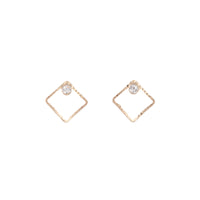 Fine Square Diamante Stud - link has visual effect only