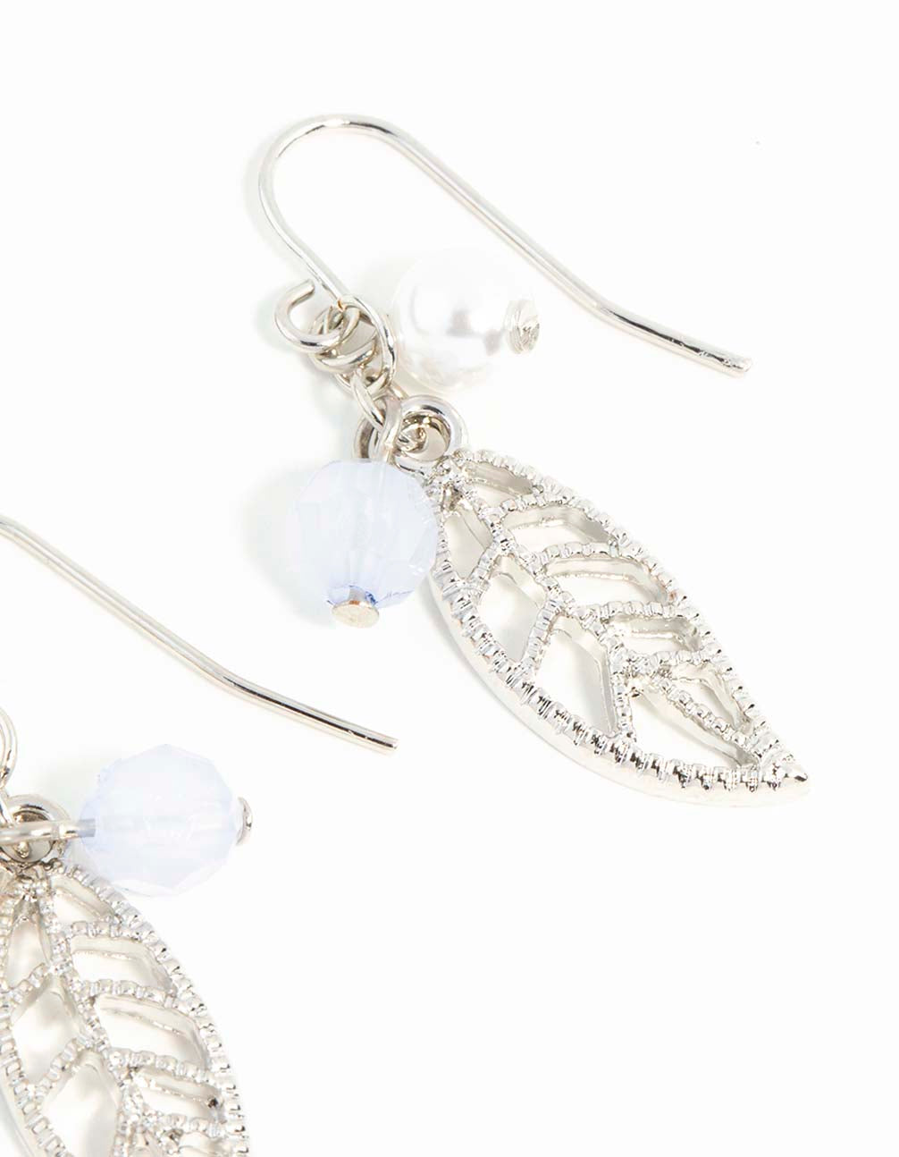 Silver Leaf Drop Earrings