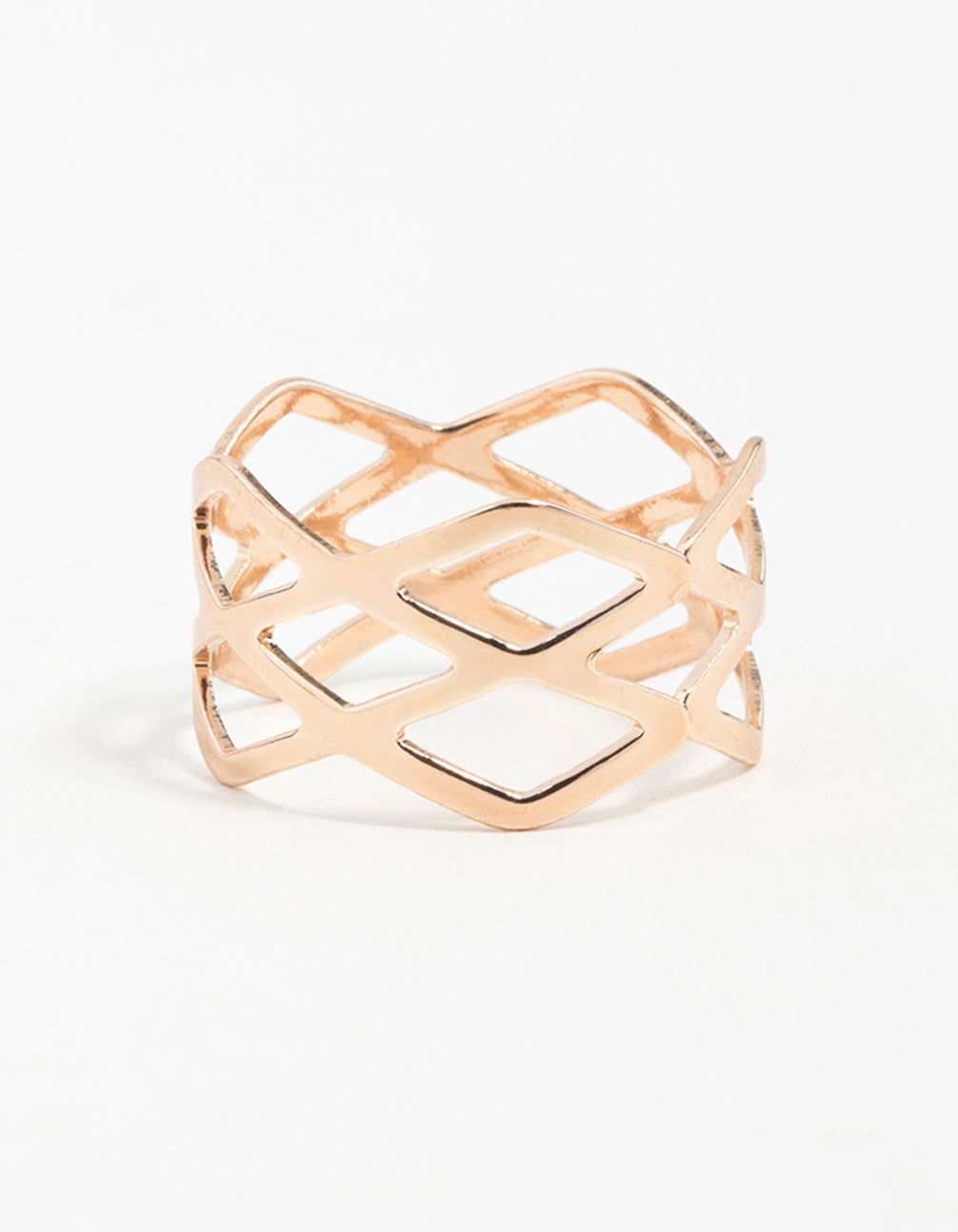 Rose Gold Multi Cross Over Ring