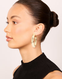 Gold Chunky Hoop Earrings - link has visual effect only
