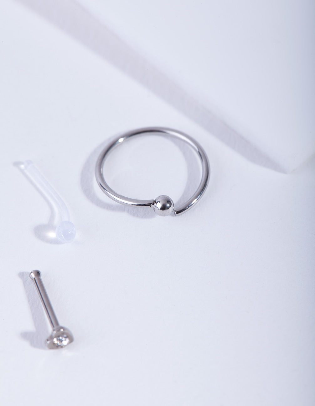 Silver Surgical Steel Mixed Nose Piercing 6-Pack
