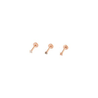 Surgical Steel Rose Gold Classic Flat Back Ear Pack - link has visual effect only