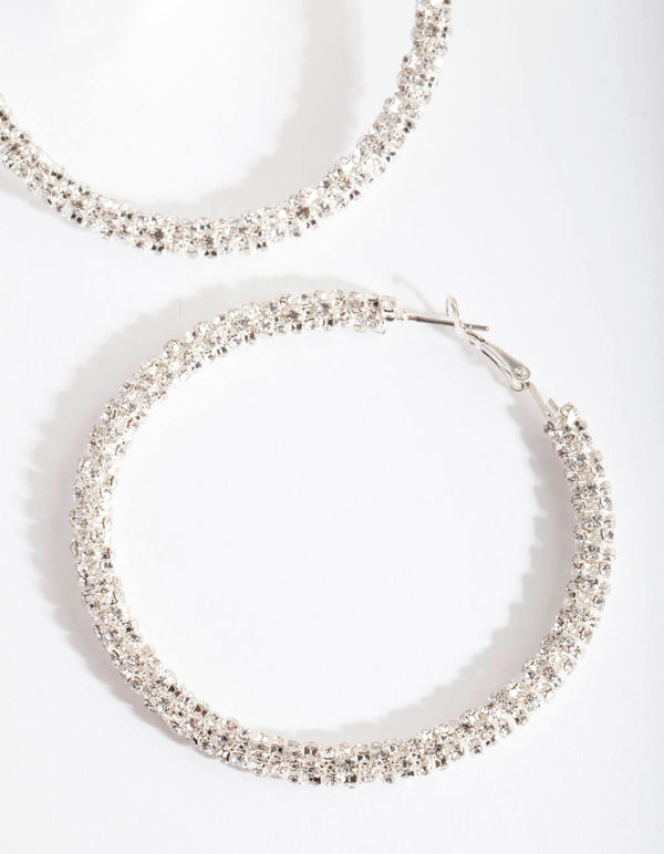 Diamante Hoop Earrings