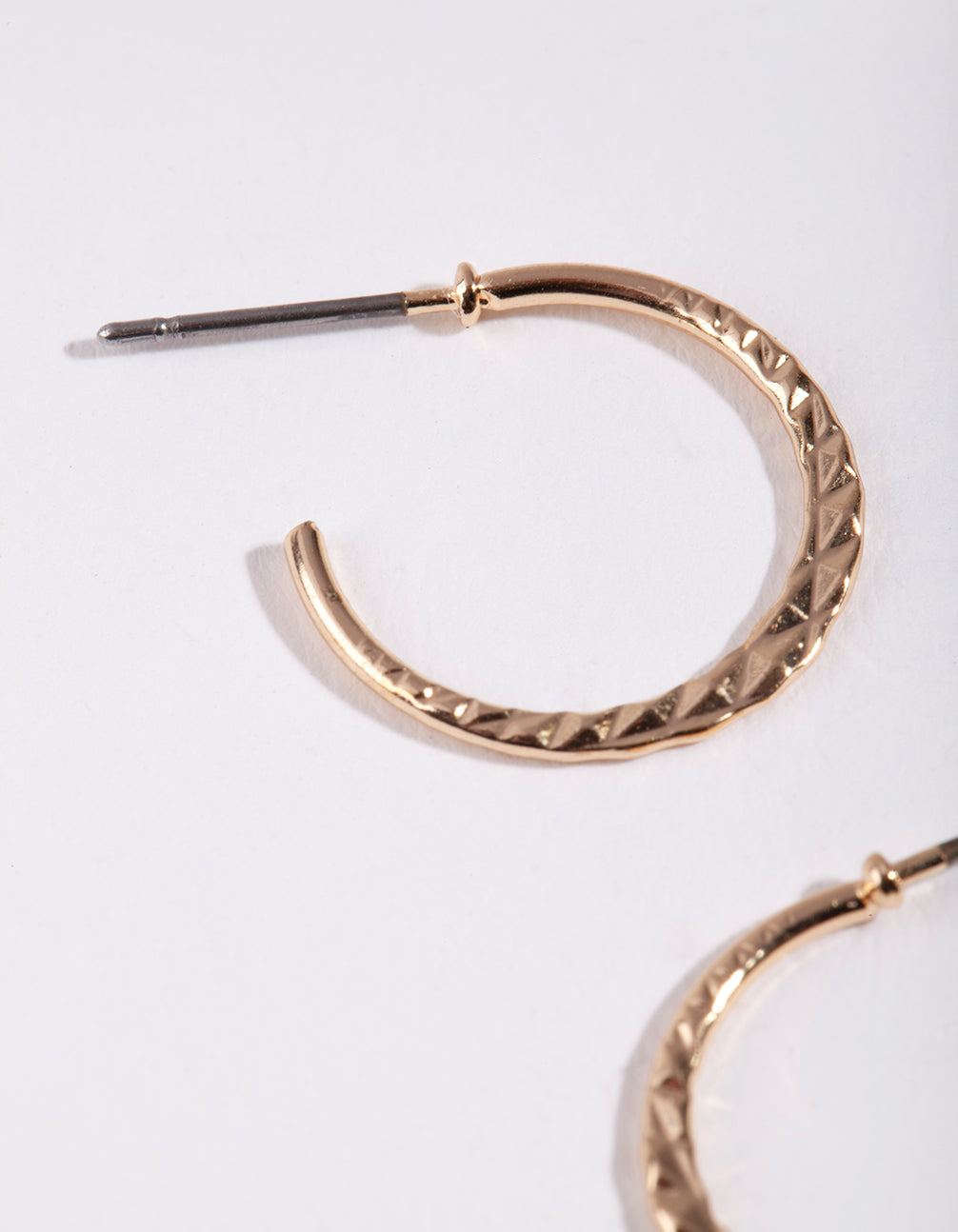 Gold 16MM Beaded Hoop Earrings