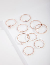Rose Gold Fine Moonstone Inspired Ring Pack - link has visual effect only