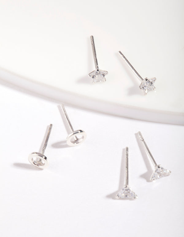 Sterling Silver Ear Set Stud Pack