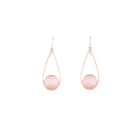 Rose Gold Simple Cats Eye Earrings - link has visual effect only