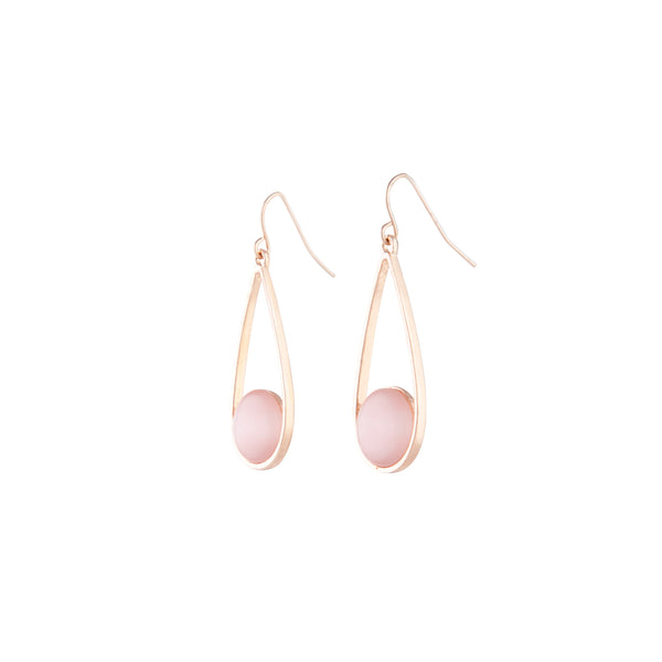 Rose Gold Simple Cats Eye Earrings