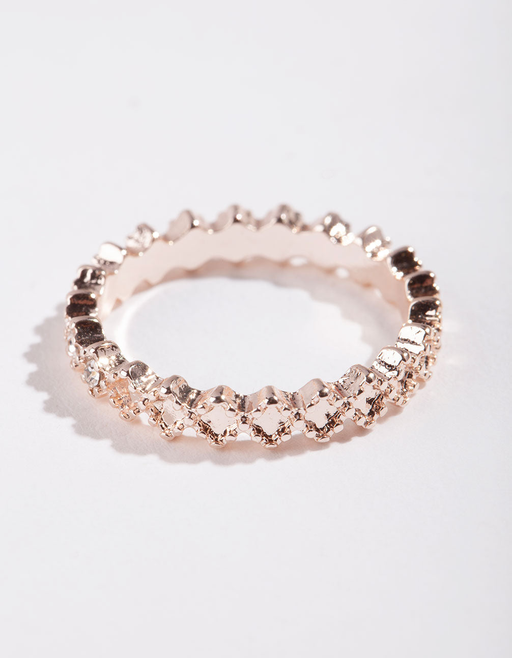 Rose Gold Diamante Band Ring