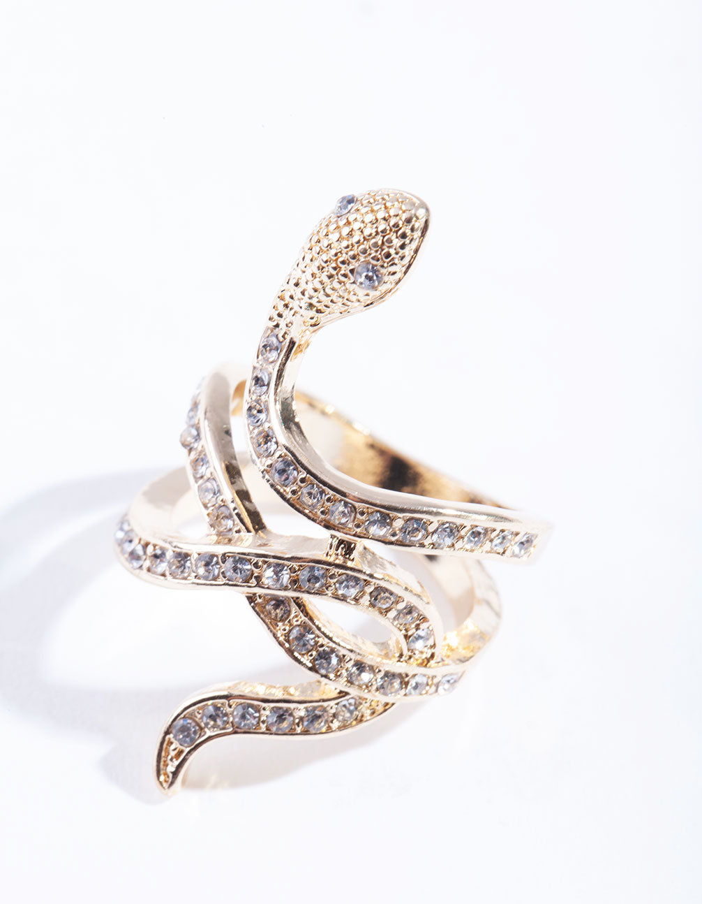 Gold Diamante Snake Ring