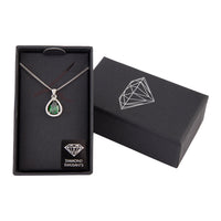 Emerald Pear Teardrop Crystal Necklace - link has visual effect only