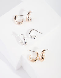 Mixed Metal Irregular Chunky Hoop Pack - link has visual effect only