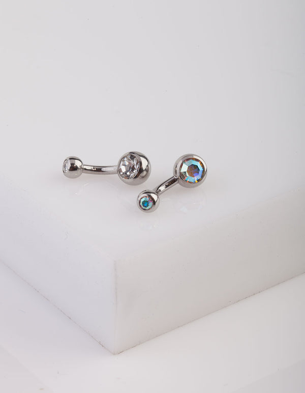 Surgical Steel Iridescent Belly Bar Pack