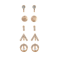 Gold Geo Diamante Clip-On Earring 5-Pack - link has visual effect only