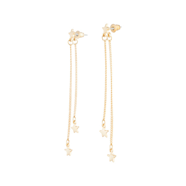 Gold Trio Star Drop Earring