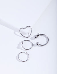 Surgical Steel Cartilage Ring 4-Pack - link has visual effect only