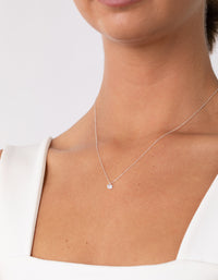Sterling Silver Mini Cubic Zirconia Necklace - link has visual effect only