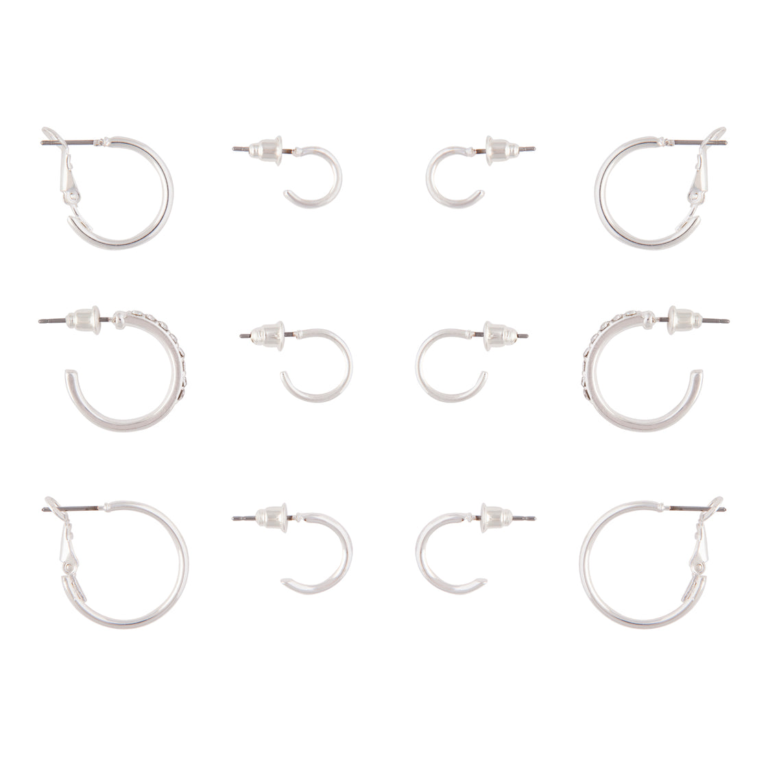 Silver Variety Hoop 6-Pack