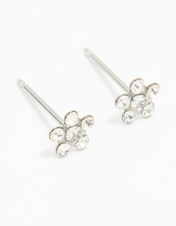 Surgical Stainless Steel Cubic Zirconia Daisy Piercing Stud
