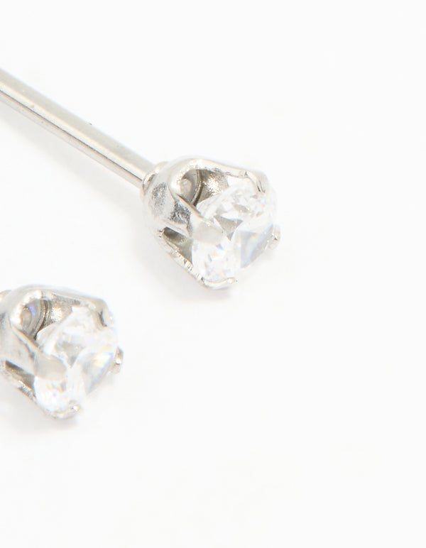 Surgical Stainless Steel 3MM Cubic Zirconia Piercing Stud